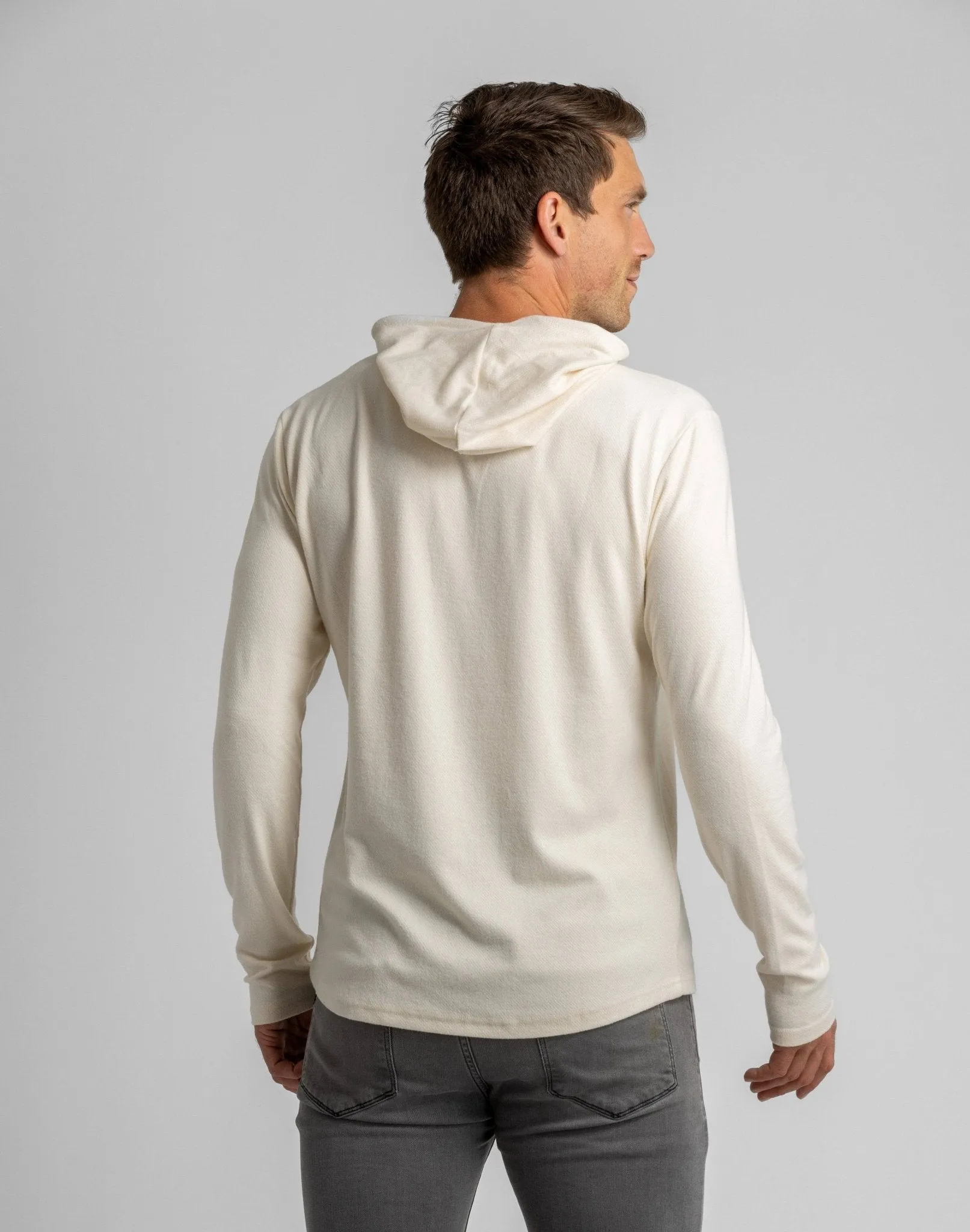 LIV Outdoor - Men's Stretch Flannel Hooded Henley