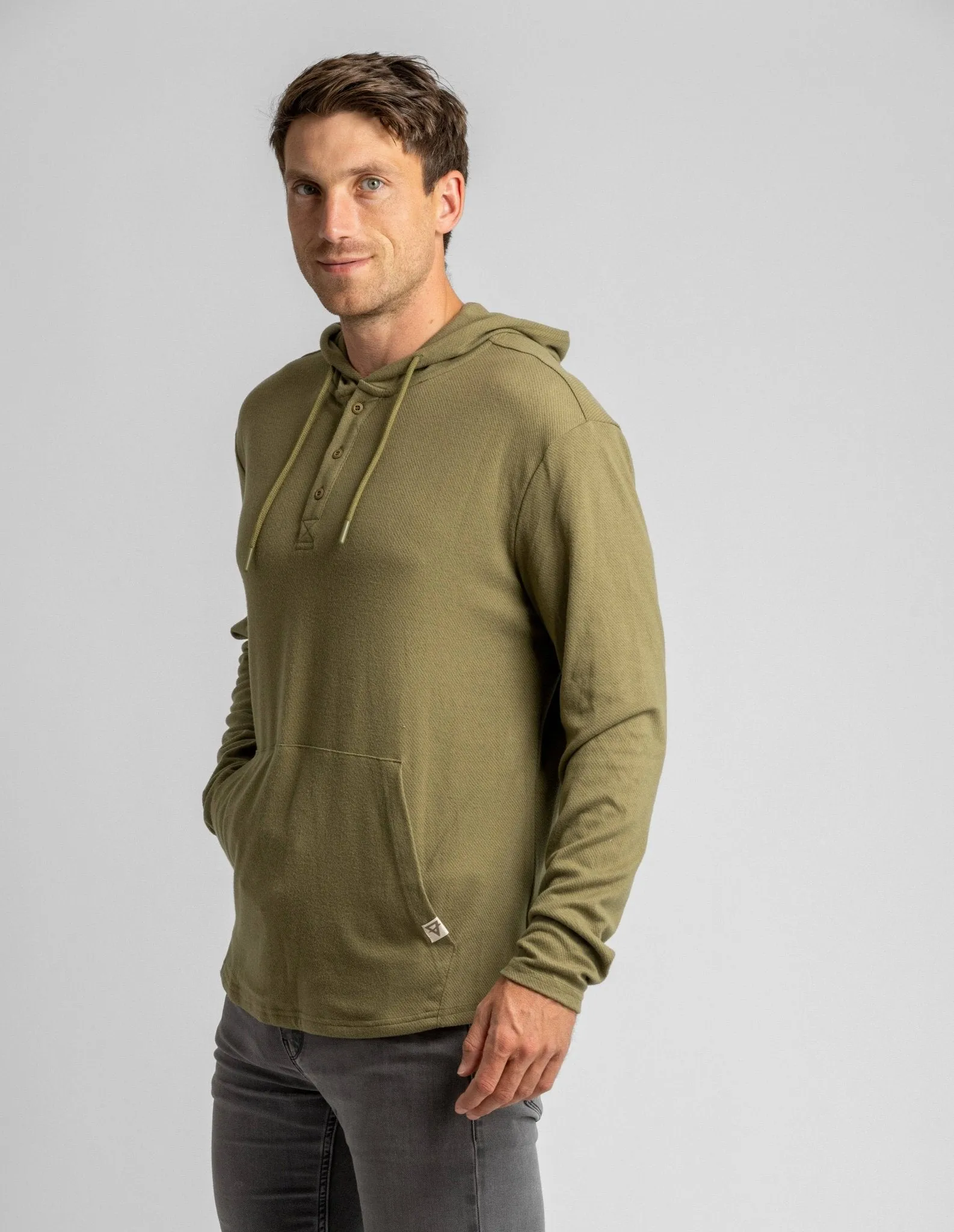 LIV Outdoor - Men's Stretch Flannel Hooded Henley