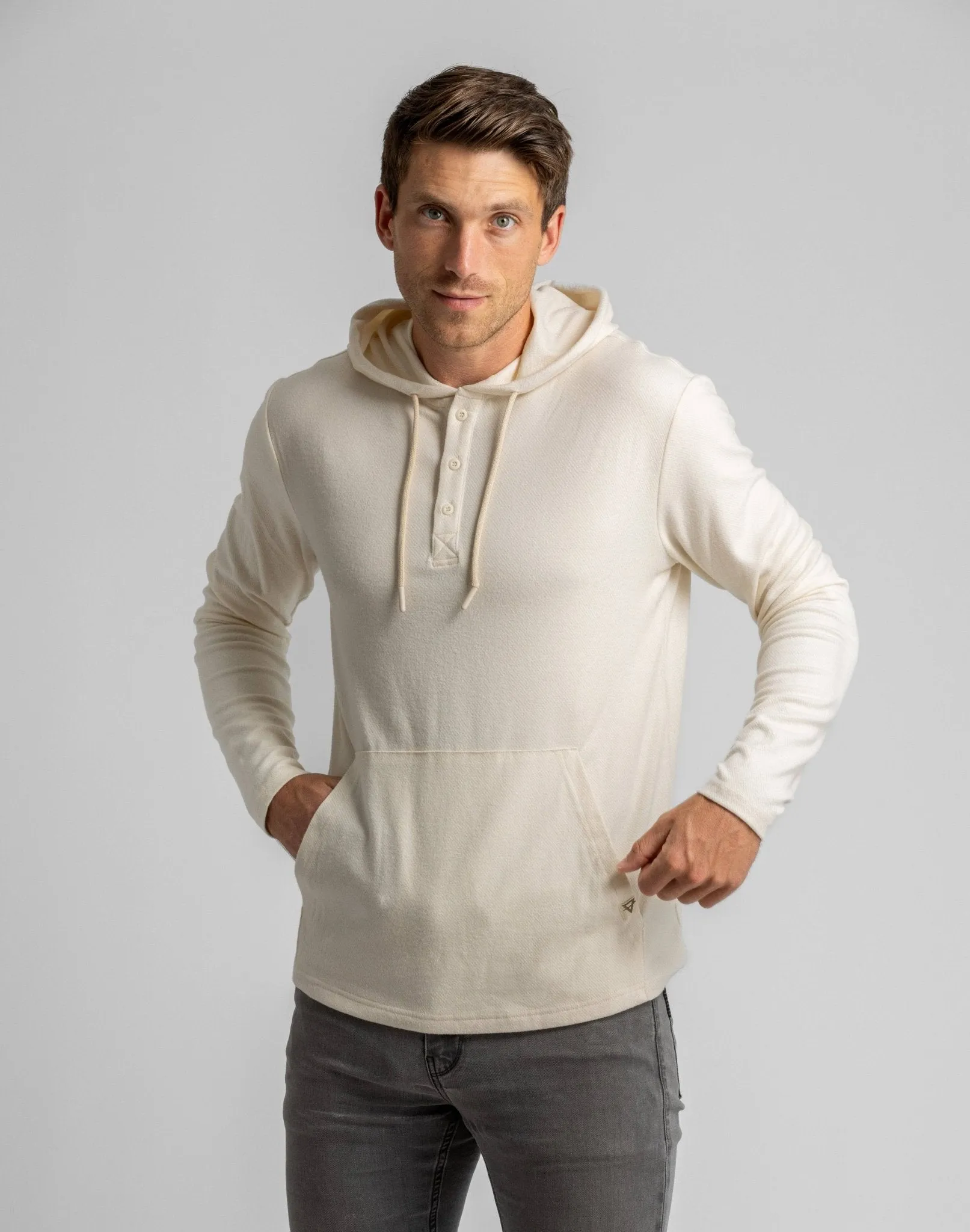 LIV Outdoor - Men's Stretch Flannel Hooded Henley