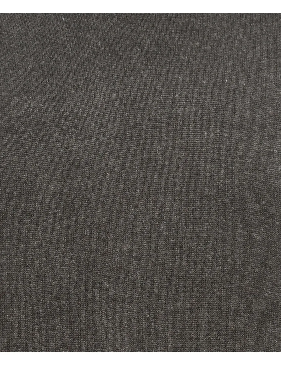 Long Sleeved Dark Grey Knit Jumper - L