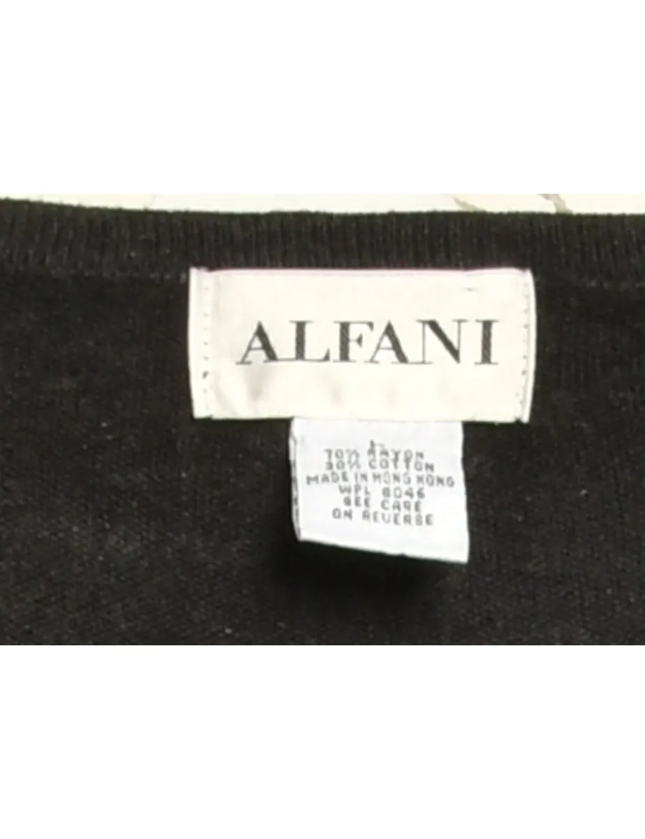Long Sleeved Dark Grey Knit Jumper - L