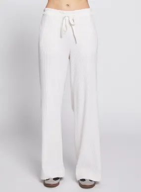 Luxe Thermal Ruched Waist Pant in Cream