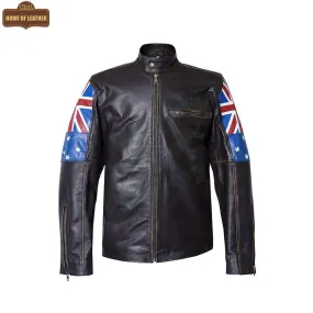 M031 New Australian Flag New Men's Cafe Racer Jacket 2020