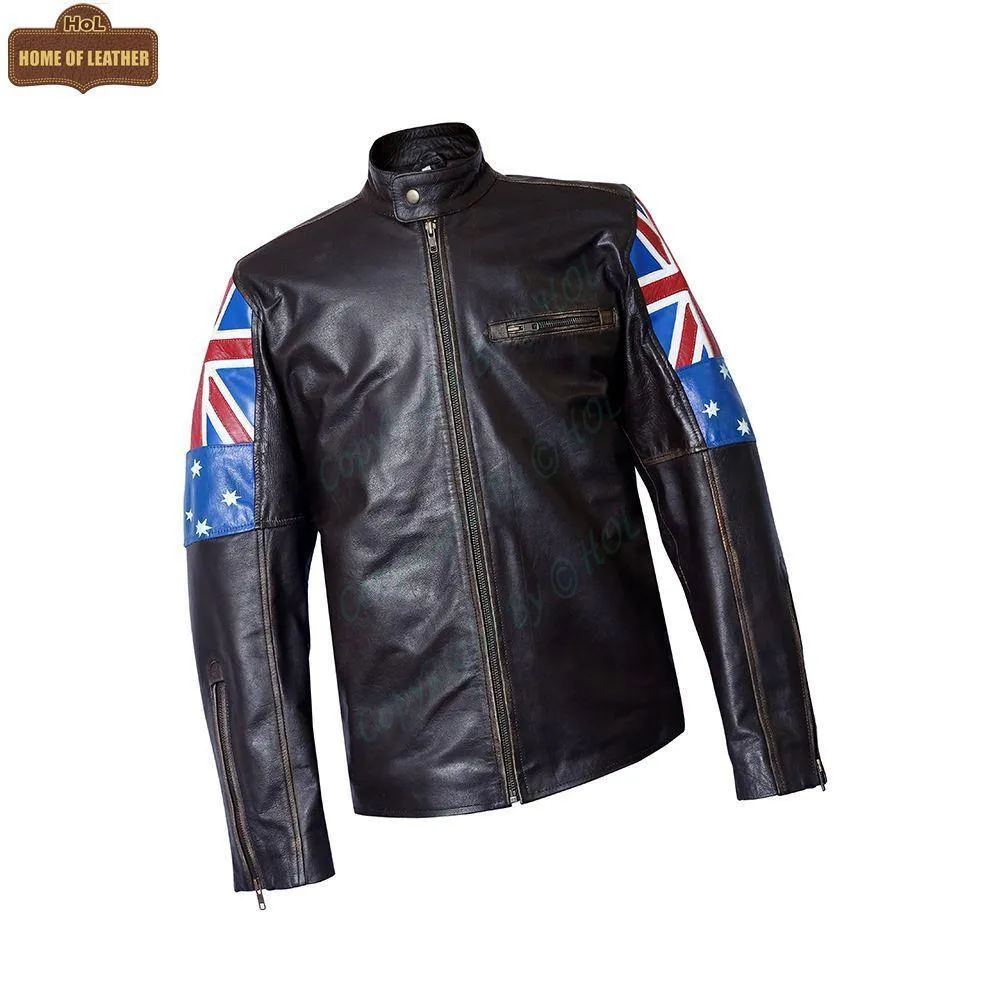 M031 New Australian Flag New Men's Cafe Racer Jacket 2020