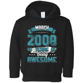 March 2008 Birthday 10 Years Of Being Awesome T-Shirt