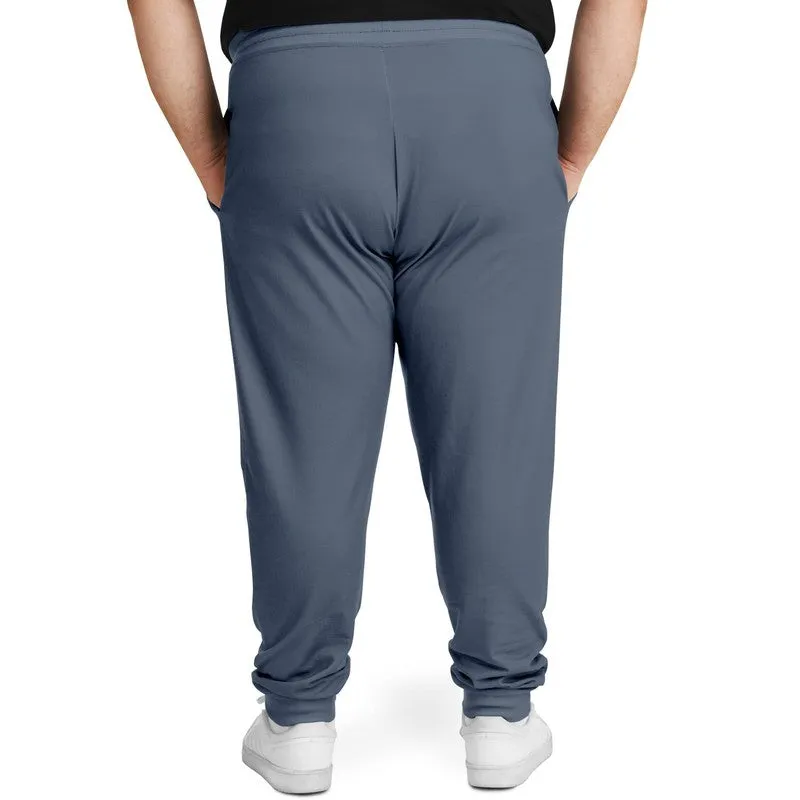 Medium Dark Blue Joggers | Unisex | with PLUS sizes | Medium Dark Pale Pastel Blue | C30M15Y0K60