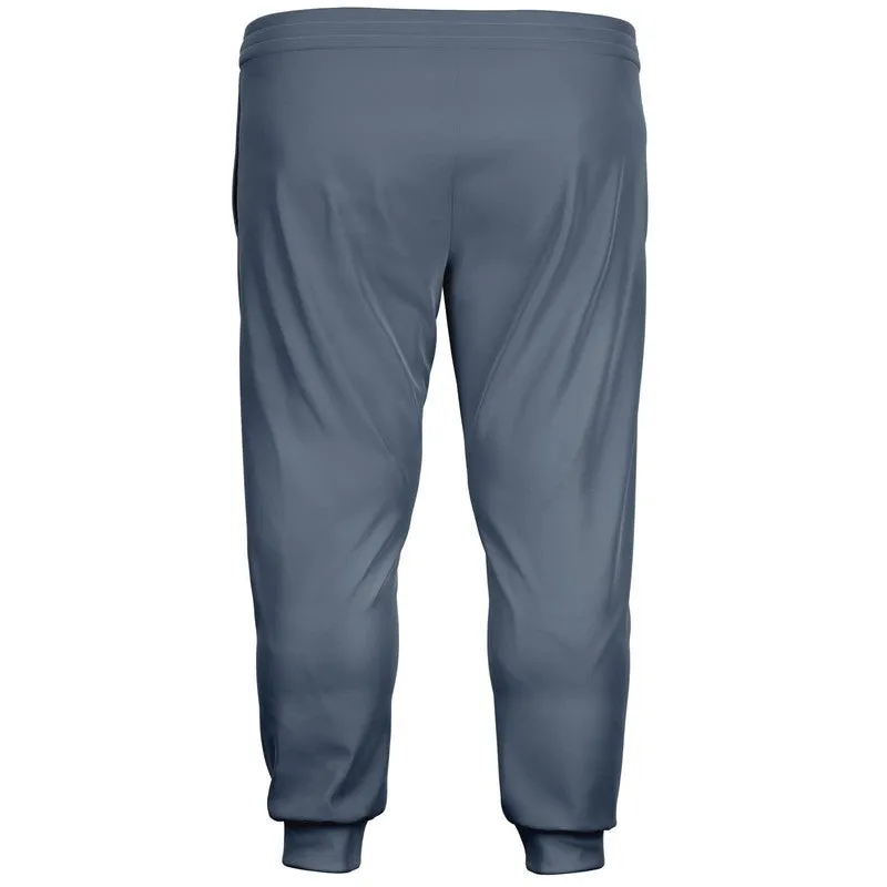 Medium Dark Blue Joggers | Unisex | with PLUS sizes | Medium Dark Pale Pastel Blue | C30M15Y0K60