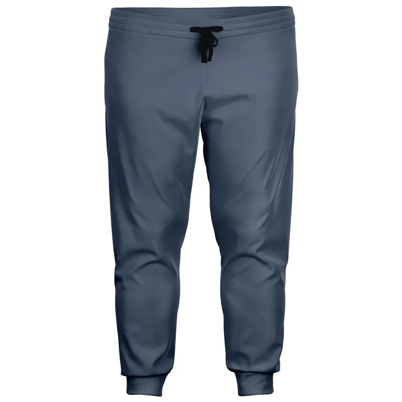 Medium Dark Blue Joggers | Unisex | with PLUS sizes | Medium Dark Pale Pastel Blue | C30M15Y0K60