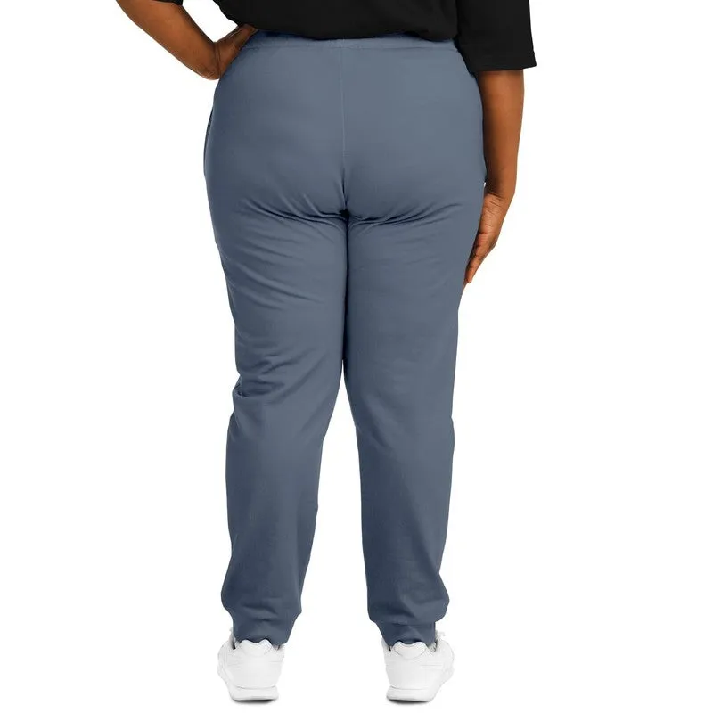Medium Dark Blue Joggers | Unisex | with PLUS sizes | Medium Dark Pale Pastel Blue | C30M15Y0K60