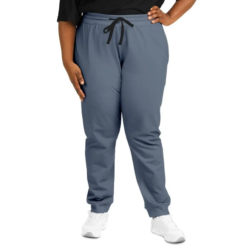 Medium Dark Blue Joggers | Unisex | with PLUS sizes | Medium Dark Pale Pastel Blue | C30M15Y0K60