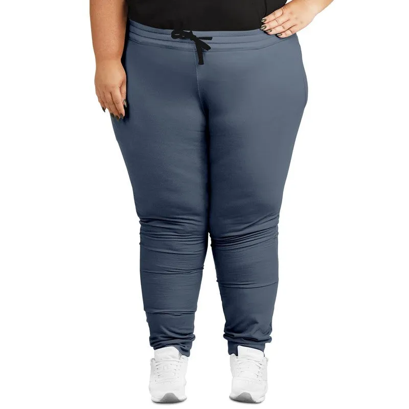 Medium Dark Blue Joggers | Unisex | with PLUS sizes | Medium Dark Pale Pastel Blue | C30M15Y0K60