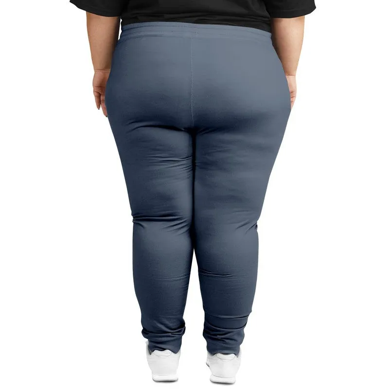 Medium Dark Blue Joggers | Unisex | with PLUS sizes | Medium Dark Pale Pastel Blue | C30M15Y0K60