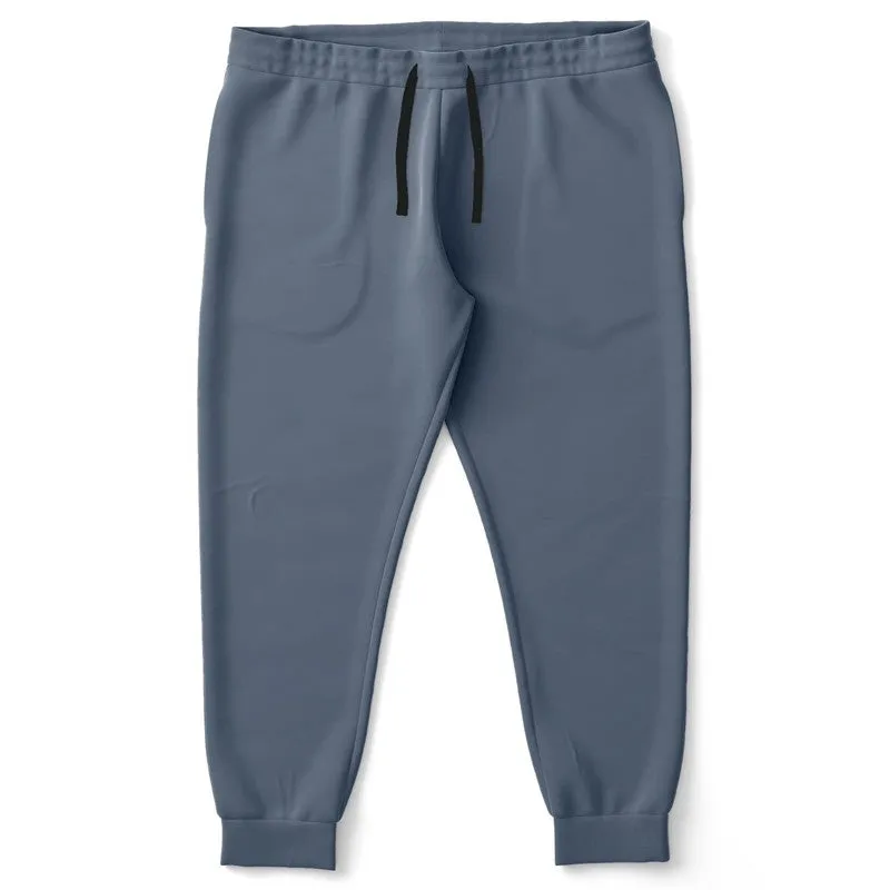 Medium Dark Blue Joggers | Unisex | with PLUS sizes | Medium Dark Pale Pastel Blue | C30M15Y0K60