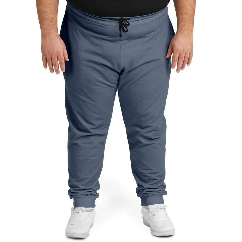 Medium Dark Blue Joggers | Unisex | with PLUS sizes | Medium Dark Pale Pastel Blue | C30M15Y0K60