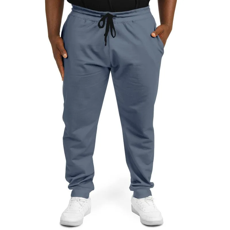 Medium Dark Blue Joggers | Unisex | with PLUS sizes | Medium Dark Pale Pastel Blue | C30M15Y0K60