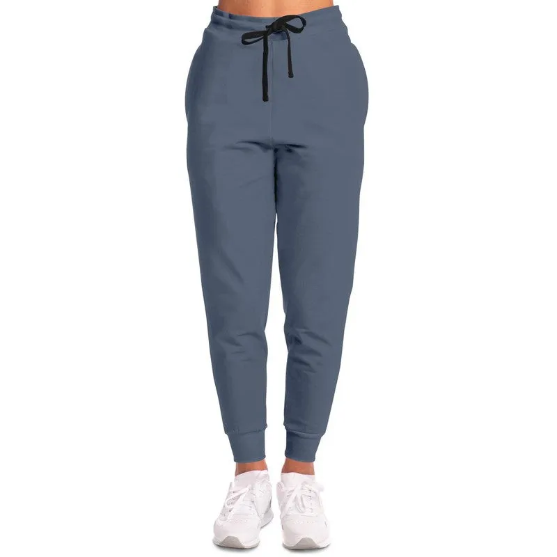 Medium Dark Blue Joggers | Unisex | with PLUS sizes | Medium Dark Pale Pastel Blue | C30M15Y0K60