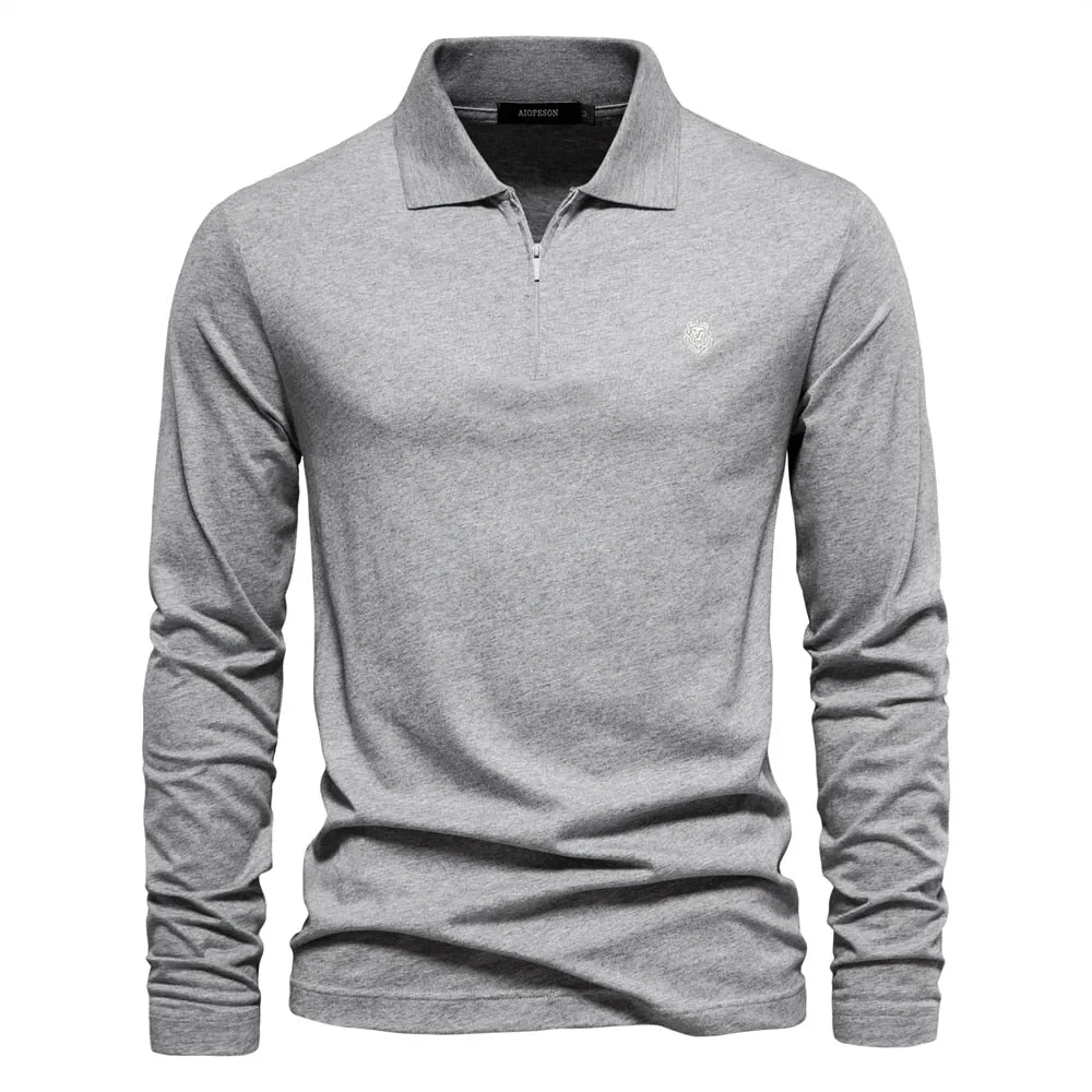 Men long Sleeve Cotton Polo T-Shirts