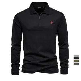 Men long Sleeve Cotton Polo T-Shirts