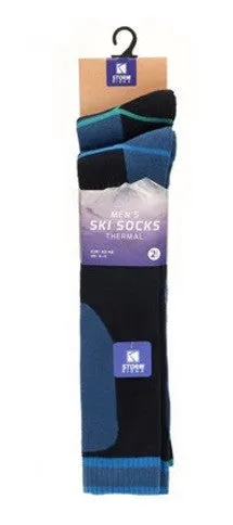 Mens 2 Pack Pack Thermal Ski Socks 6-11