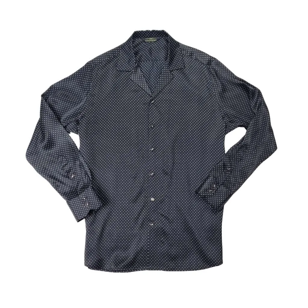 Men's Black Dotted Silk Shirt