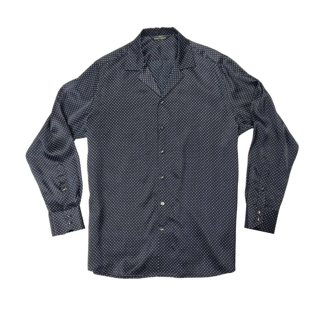 Men's Black Dotted Silk Shirt