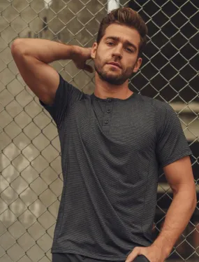 Men’s- Striped Raglan Henley Shirt