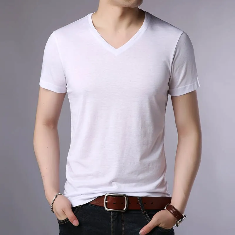Men's V-Neck Solid Color T-Shirt