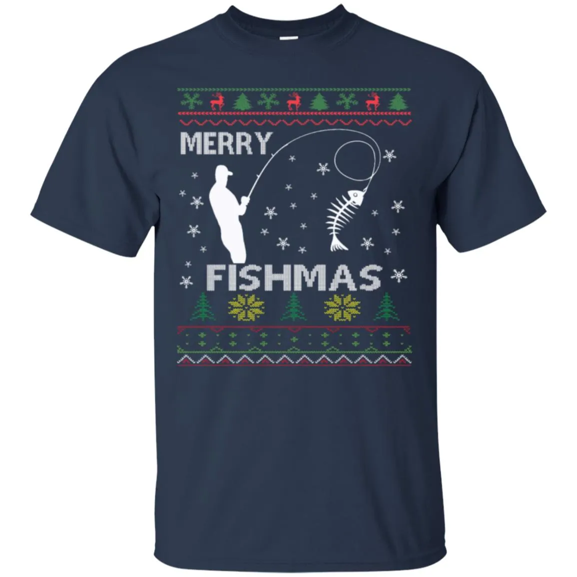 Merry Fishmas Ugly Christmas Men T-Shirt