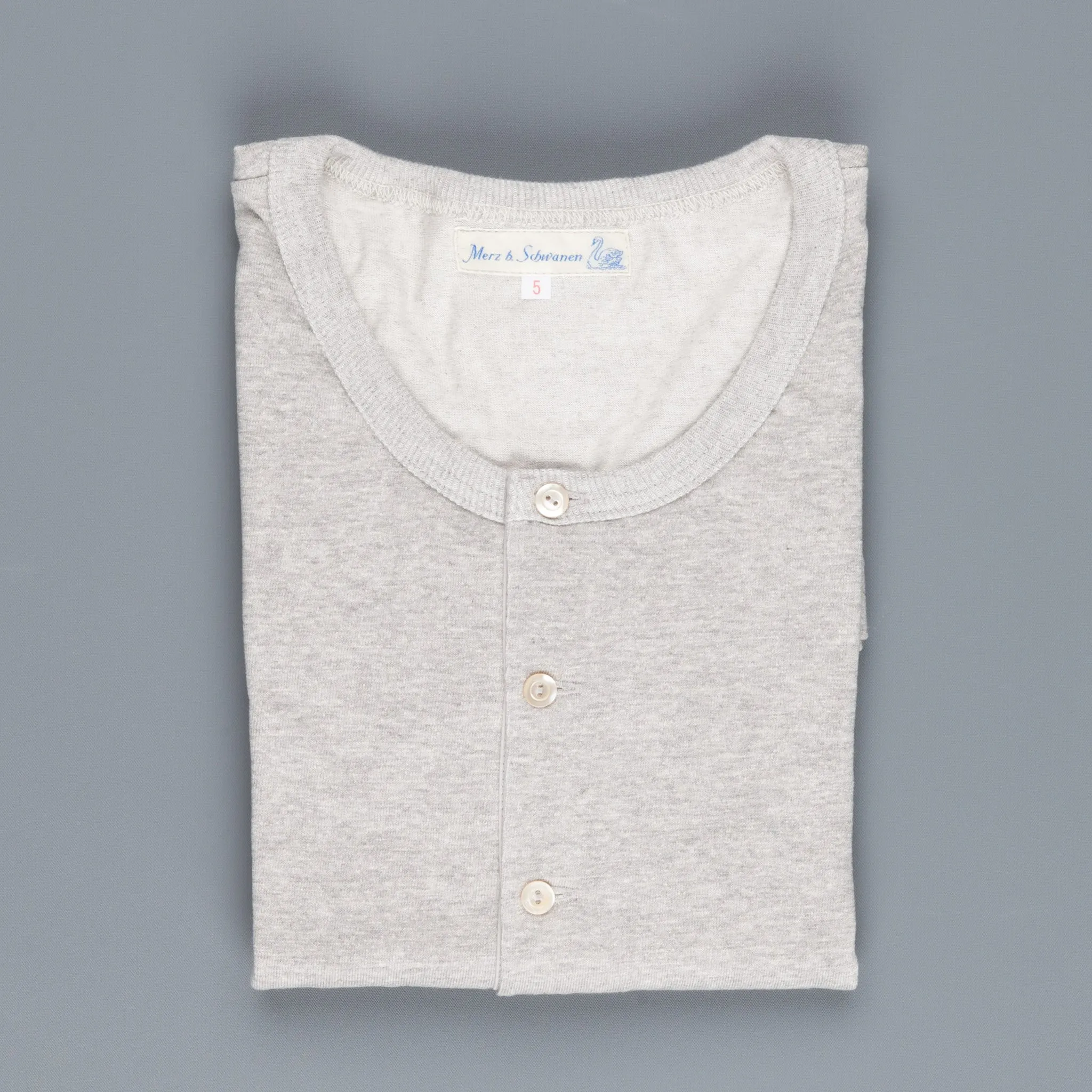 Merz B. Schwanen 206 button facing shirt 1/1 sleeve grey melange