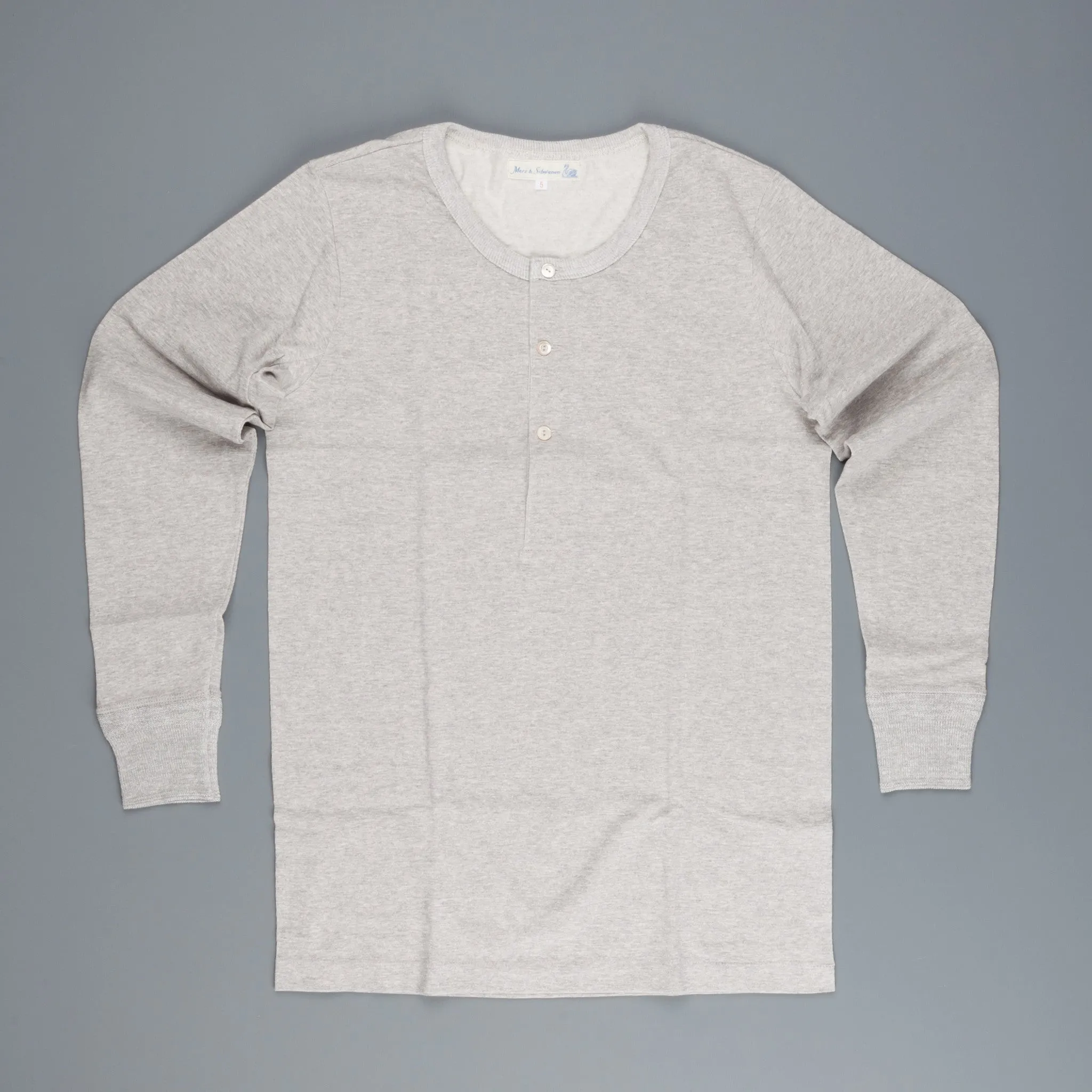 Merz B. Schwanen 206 button facing shirt 1/1 sleeve grey melange