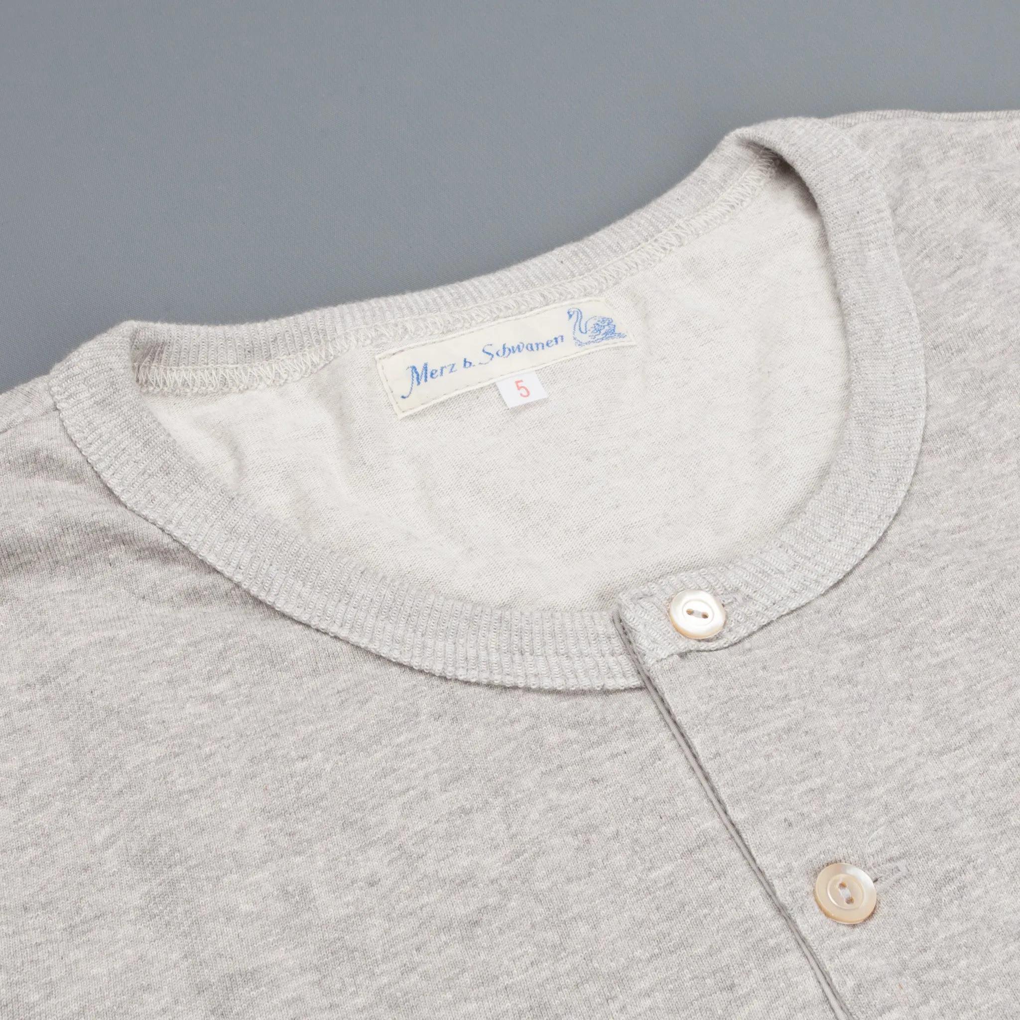 Merz B. Schwanen 206 button facing shirt 1/1 sleeve grey melange