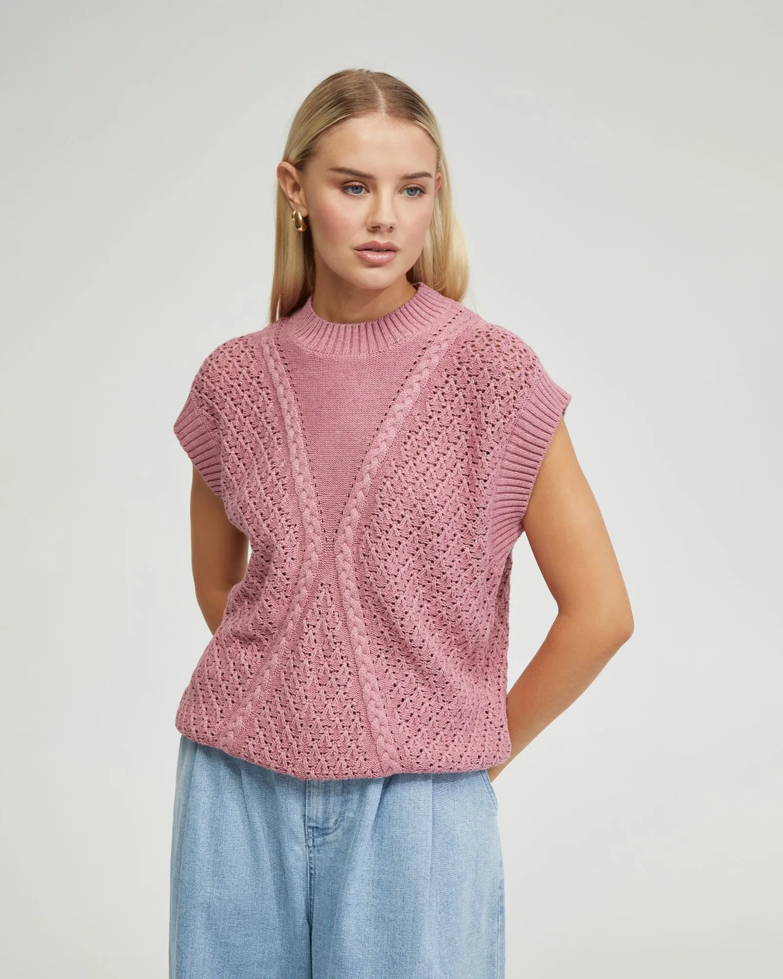 Monica Cable Knit Vest