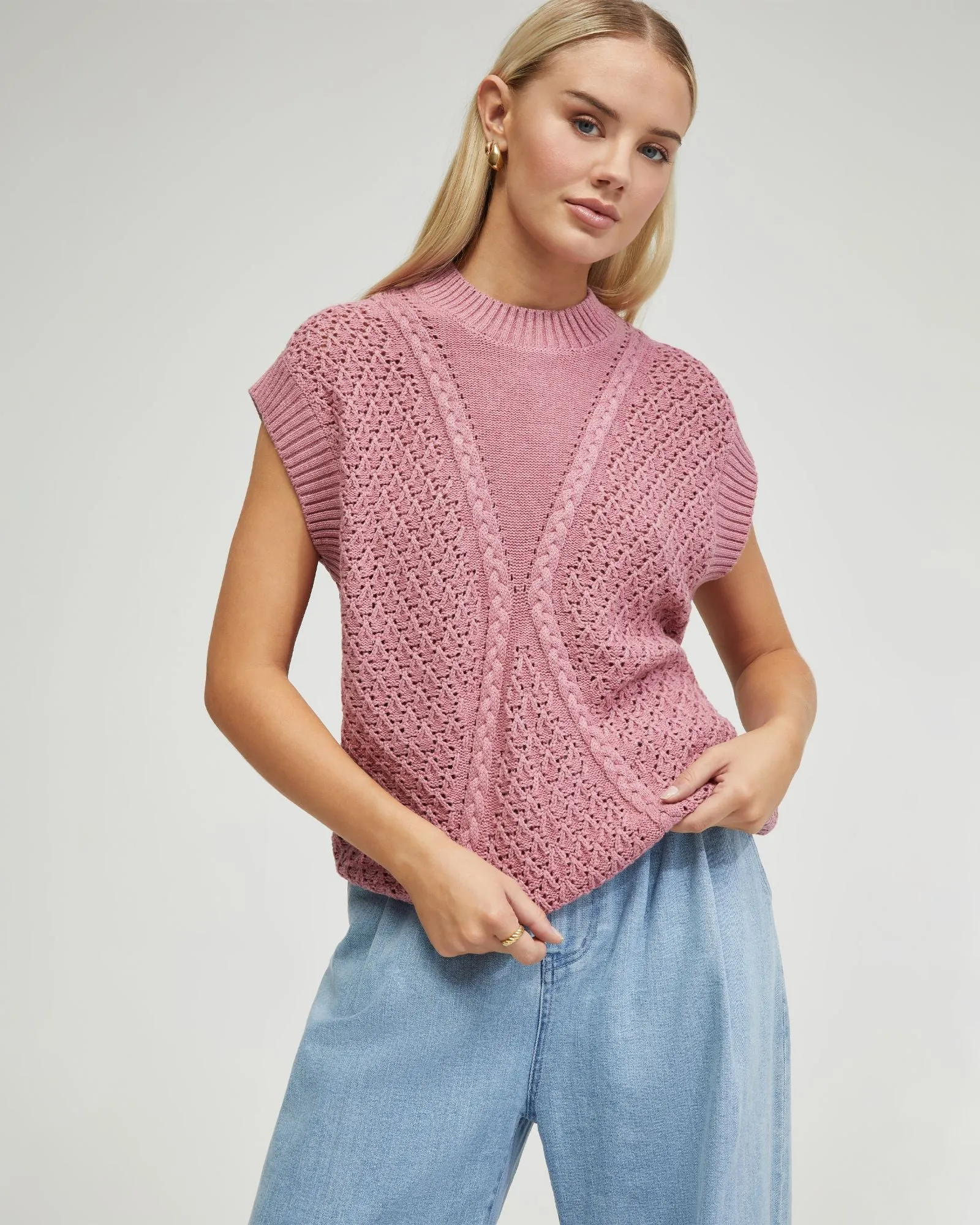 Monica Cable Knit Vest