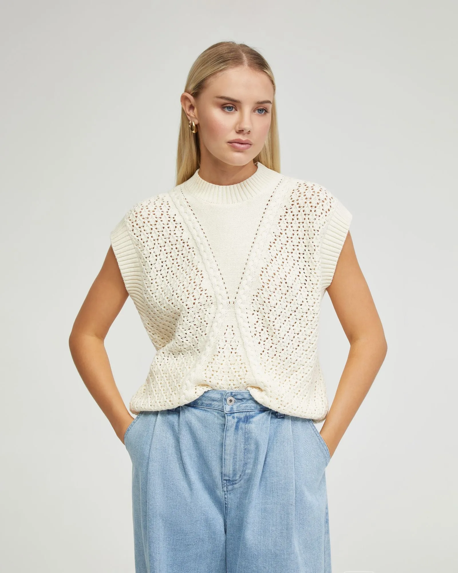 Monica Cable Knit Vest