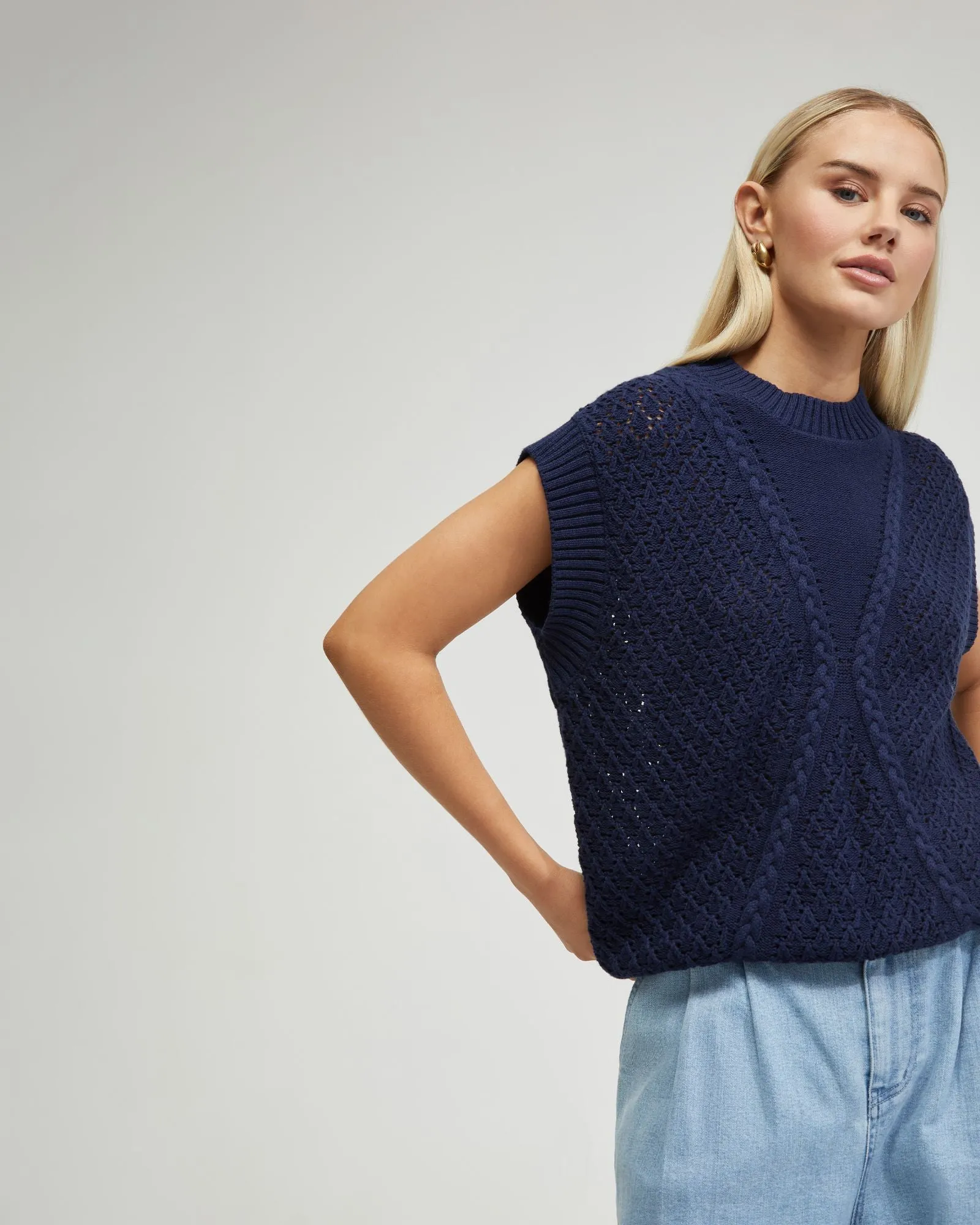 Monica Cable Knit Vest