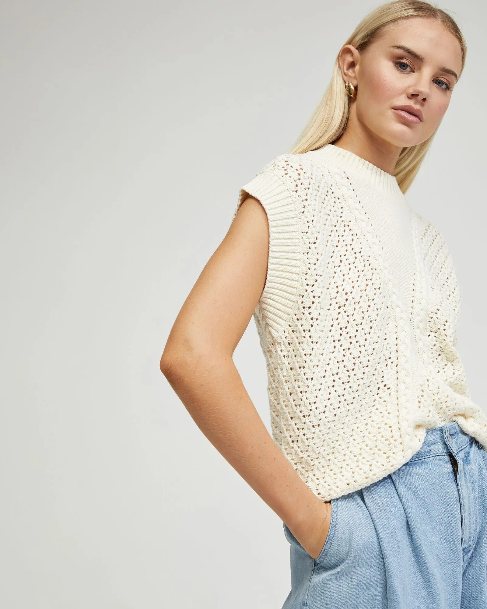 Monica Cable Knit Vest