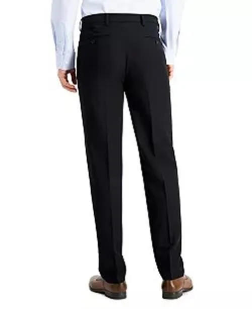 Nautica Mens Modern fit Dress Pants 32 / 32 Black Solid Stretch