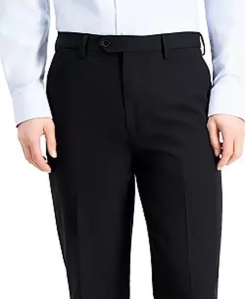 Nautica Mens Modern fit Dress Pants 32 / 32 Black Solid Stretch