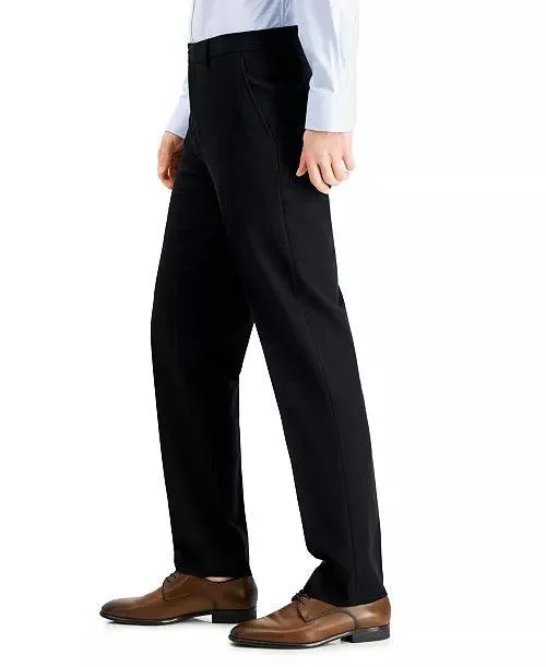 Nautica Mens Modern fit Dress Pants 32 / 32 Black Solid Stretch