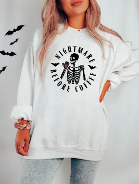 Nightmare Before Coffee Monogram Halloween Sweatshirt