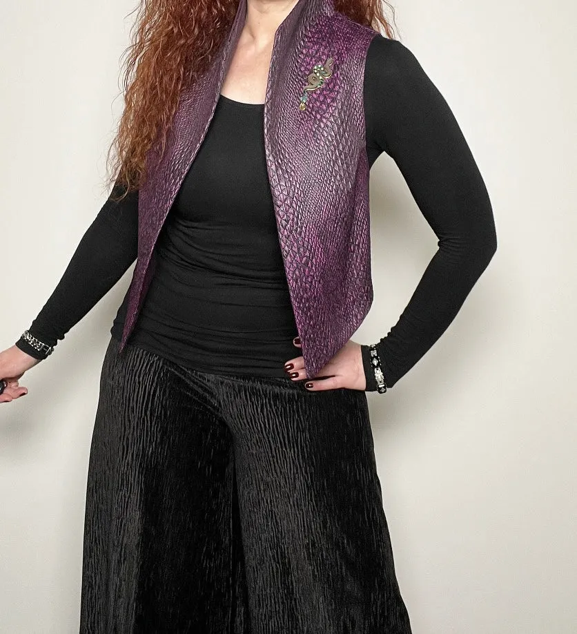Nikita Vest - Purple Snakeskin