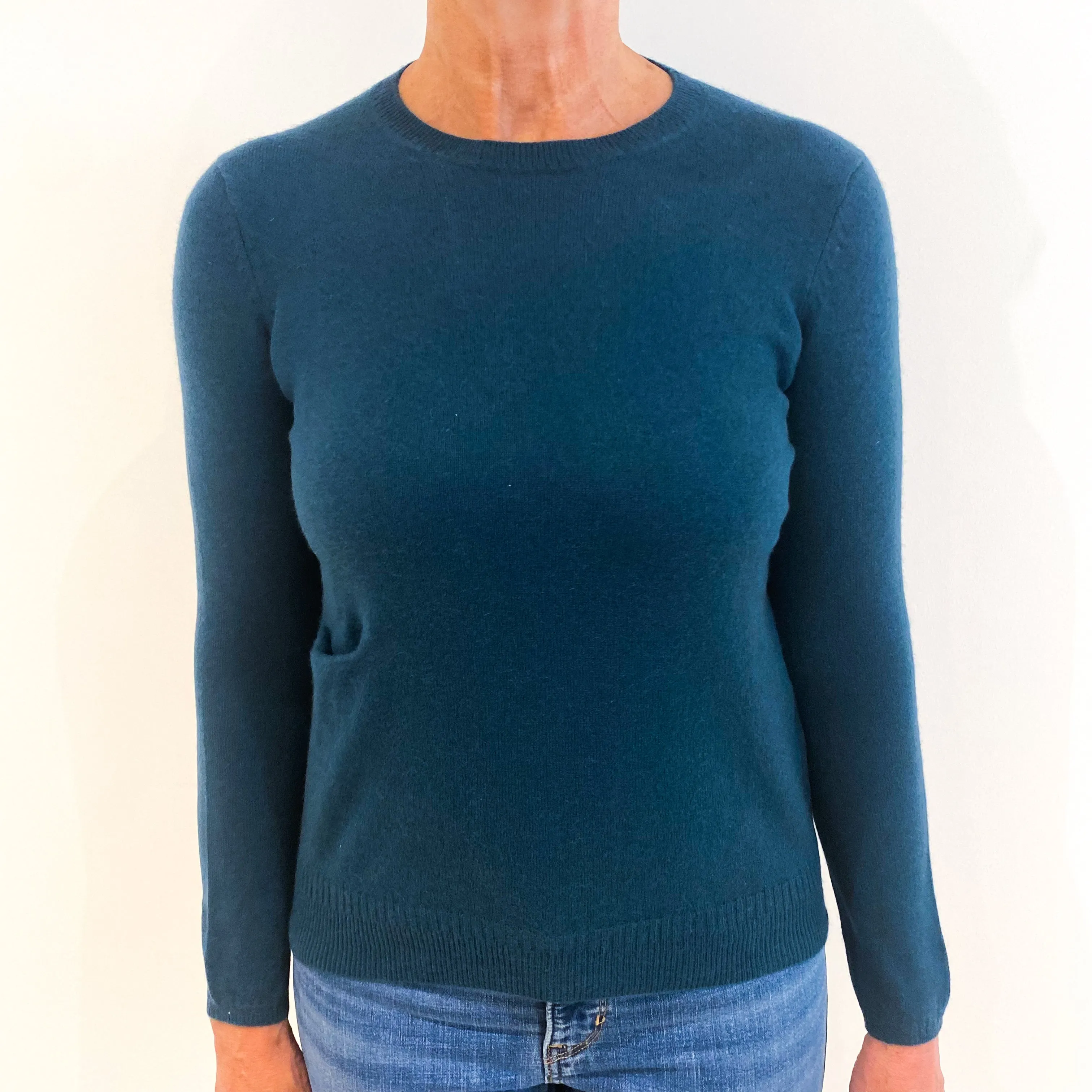 Ocean Blue Cashmere Crew Neck Jumper Medium