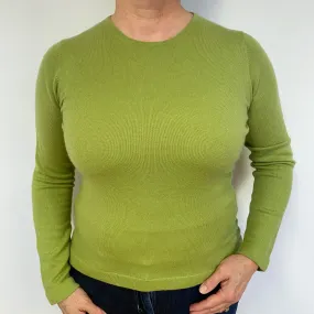 Pear Green Cashmere Crew Neck Jumper Large.