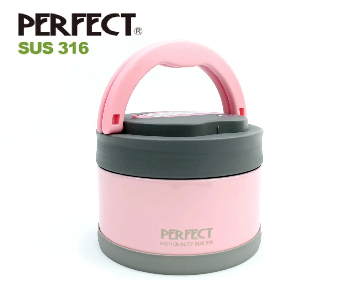 PERFECT - 316 Stainless 2 Layers Vaccum Food Jar (12/14cm)(Pink or Black)
