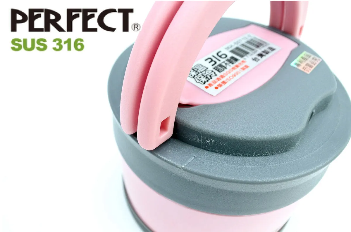 PERFECT - 316 Stainless 2 Layers Vaccum Food Jar (12/14cm)(Pink or Black)