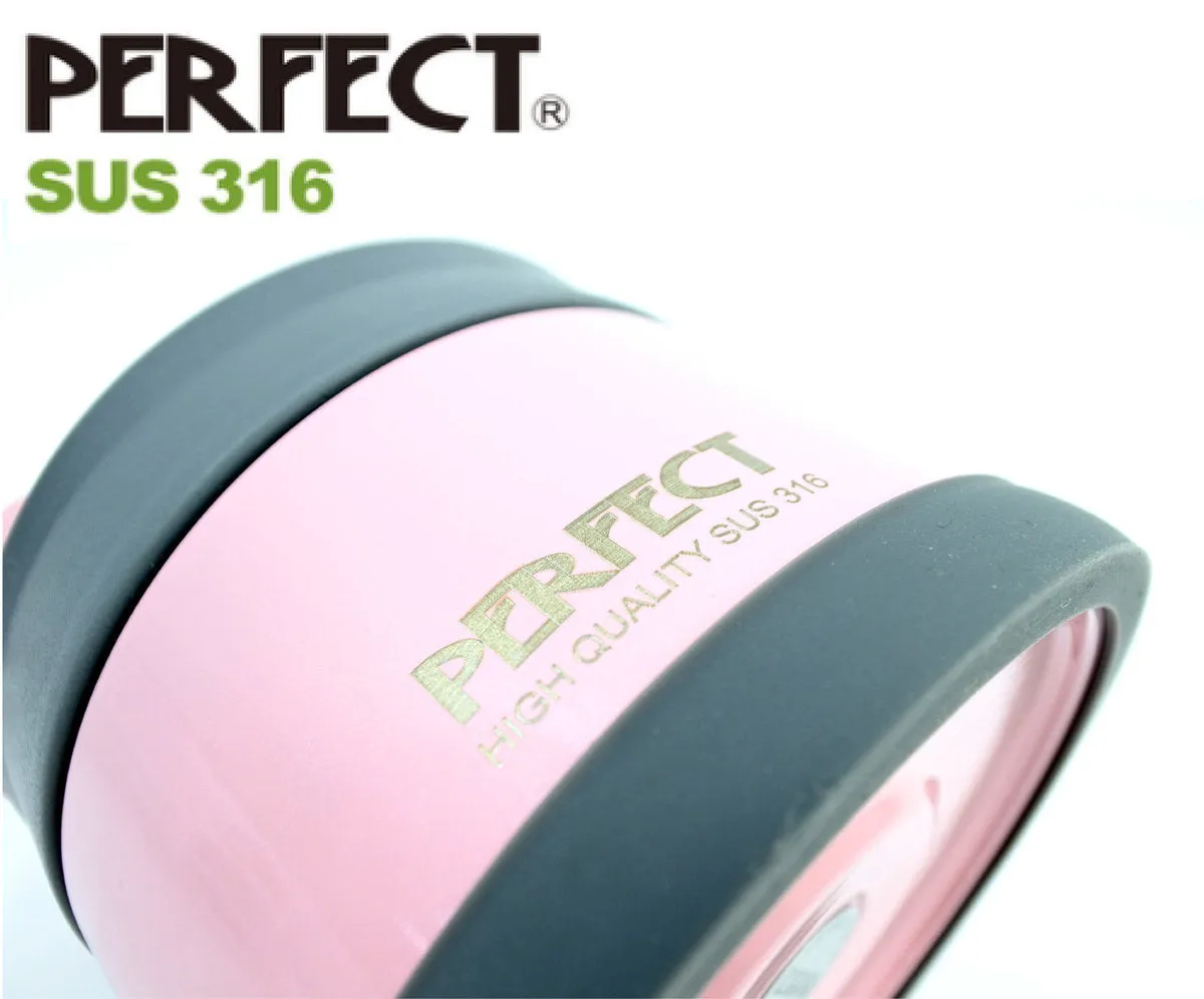 PERFECT - 316 Stainless 2 Layers Vaccum Food Jar (12/14cm)(Pink or Black)