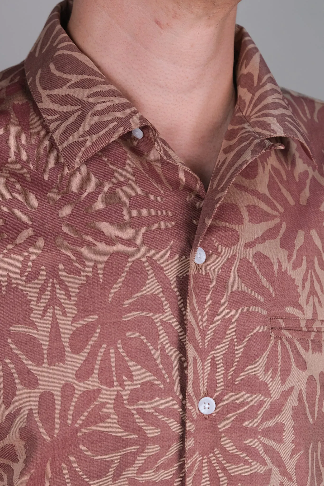 Peru Tan Printed Short Sleeve Shirt