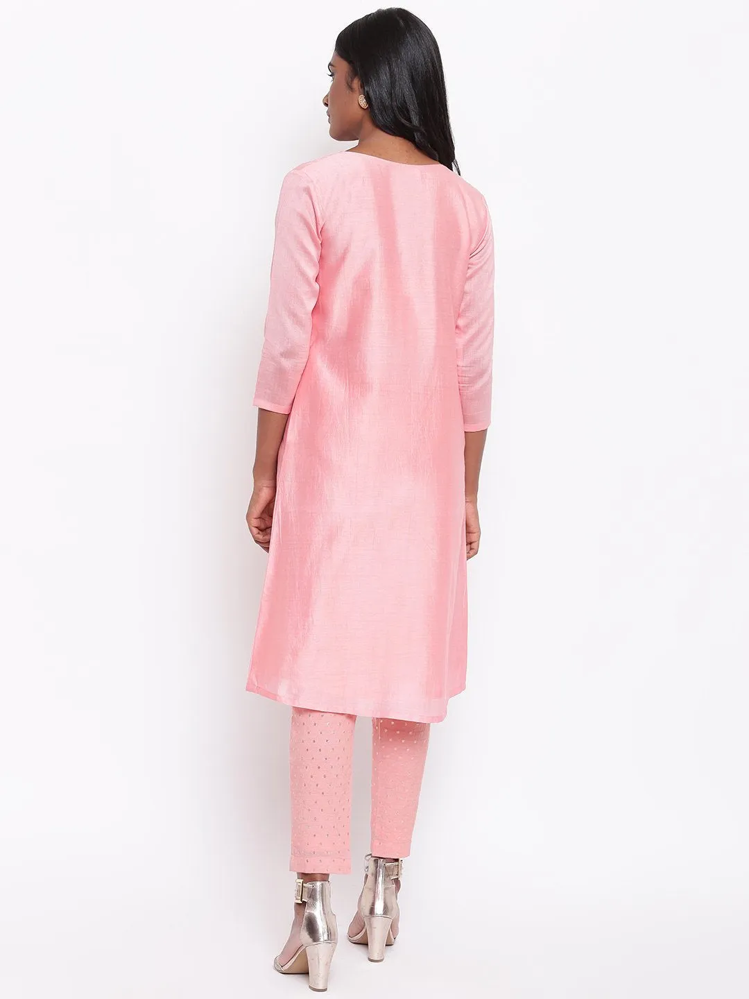 Pink Foil Angrakha Set