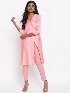 Pink Foil Angrakha Set
