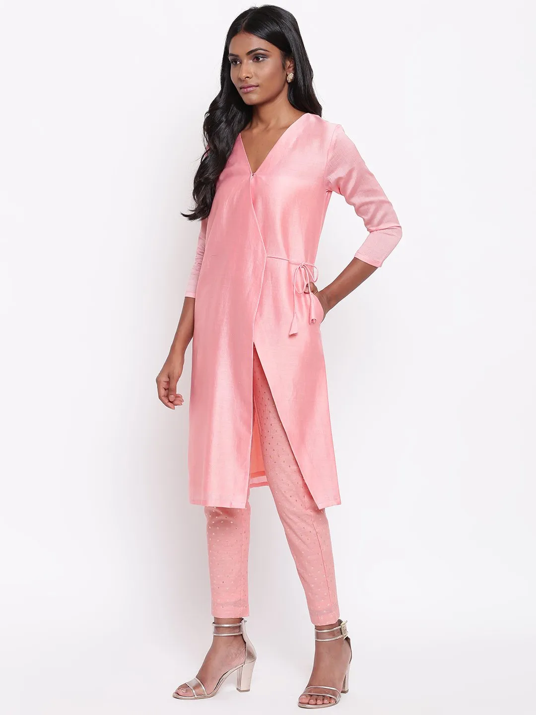 Pink Foil Angrakha Set